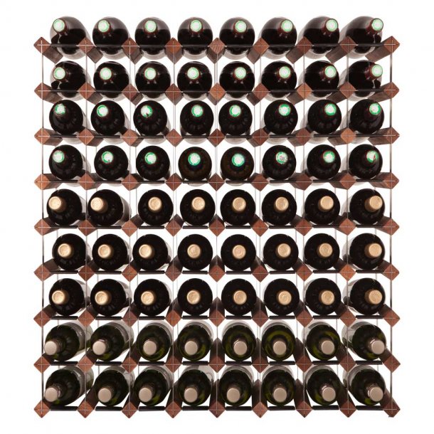 Mensolas 72 flasker - Mørkbejdset fyrretræ (5030548526057)